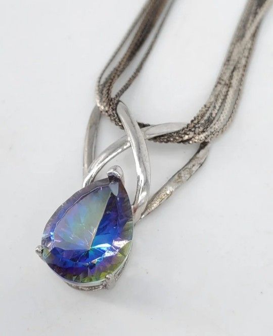 Vintage Sterling Silver Multi Strand Necklace 