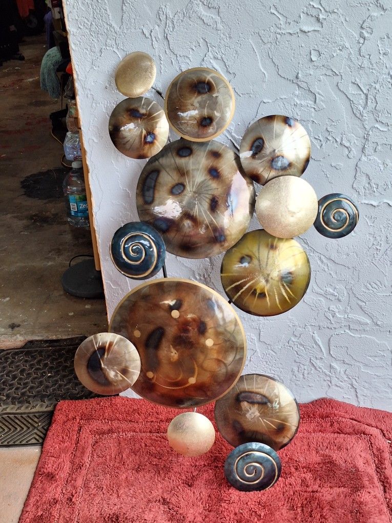 Floating Circles, Abstract Metal Wall Art