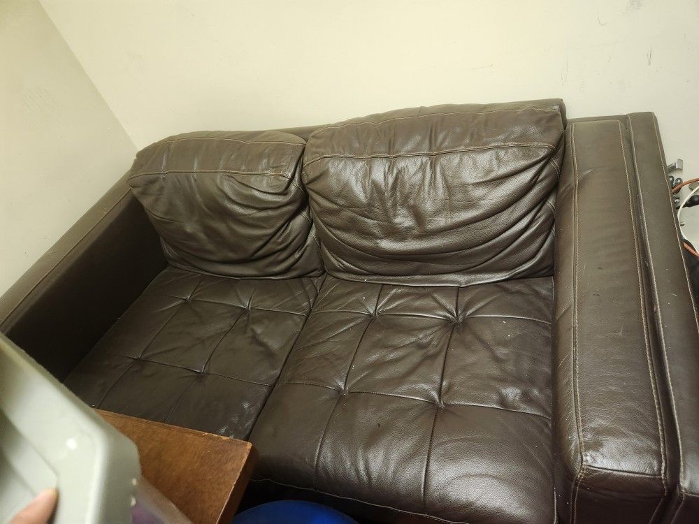 2 Seat Leather Couch Sofa
