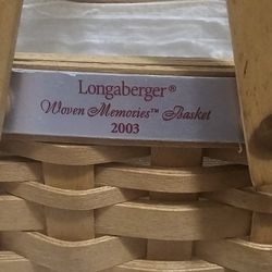 Longaberger Woven Memories Basket With Liner And Protector 