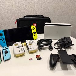 Nintendo Switch OLED Lot/Bundle with Limited Edition Animal Crossing Joy-Cons, Breath of the Wild