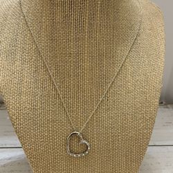 Silver  925 Heart Pendant  Necklace 