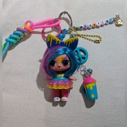L.O.L. Surprise Upcycled Splatters Doll Bag Charm / Keychain Handmade 