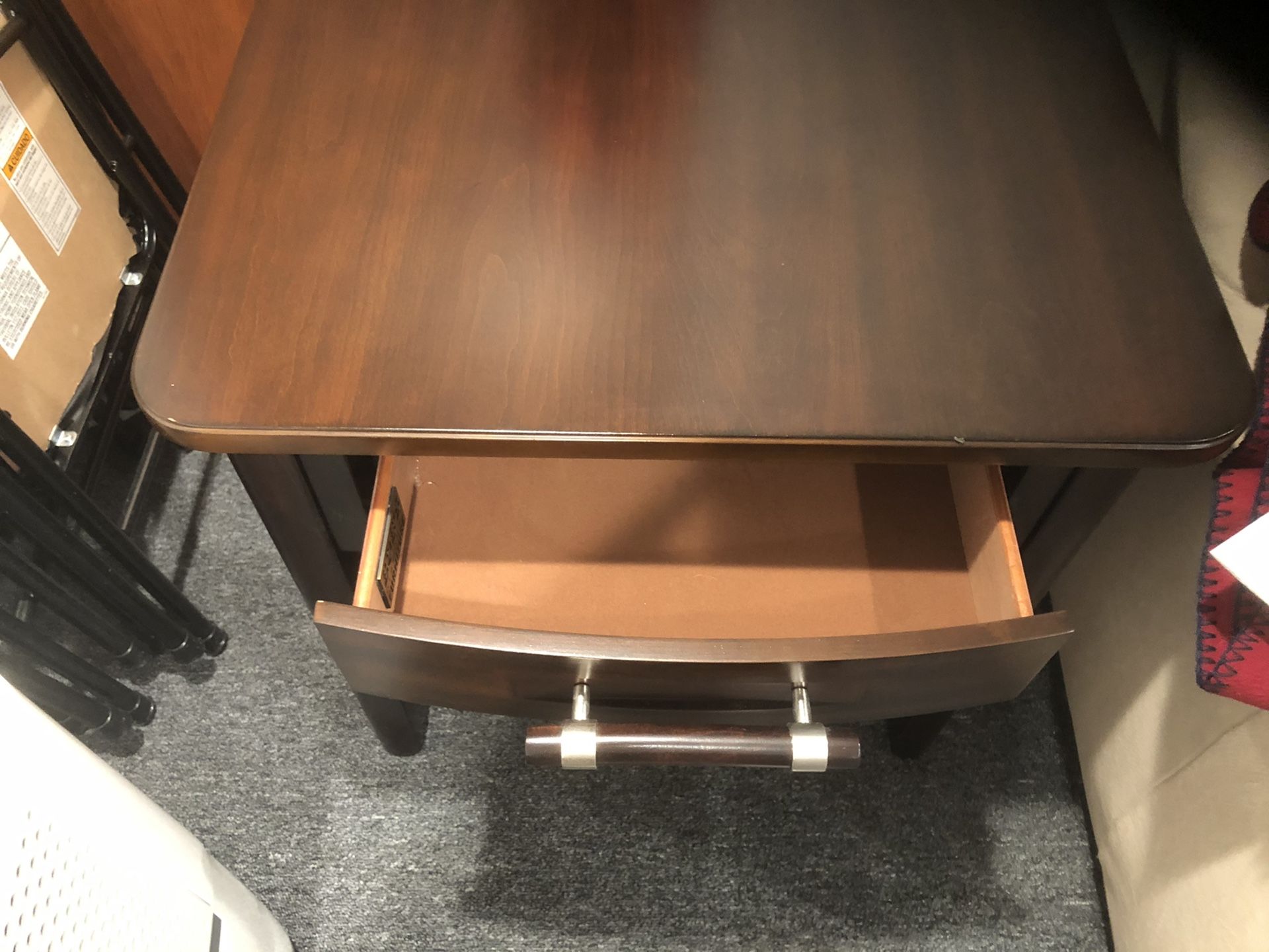 2 basket weave end tables