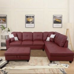 New Sectional And Storage Ottoman 