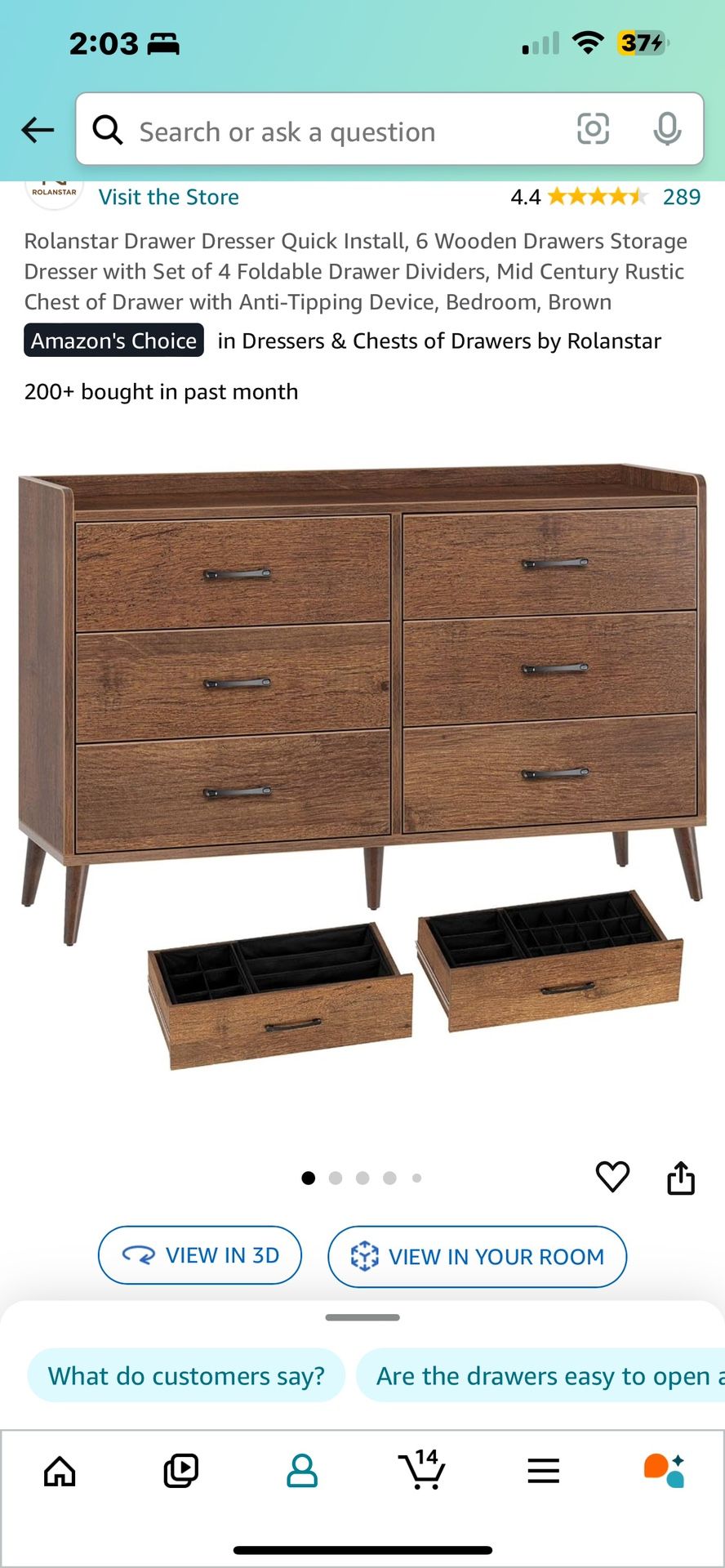 6 Drawer Wooden Dresser