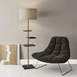 ADESSO GR2004-10 BARTLETT DARK GREY CHARCOAL SOFT TEXTURE FABRIC CHAIR