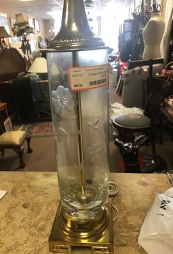 Vintage Etched Table Lamp
