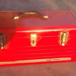 Vintage Craftsman Tool Box With Original Tray Sears Craftsman 