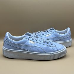 Puma basket platform blue best sale