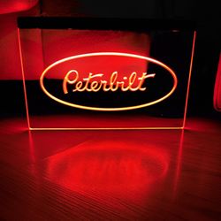 PETERBILT LED NEON RED LIGHT SIGN 8x12