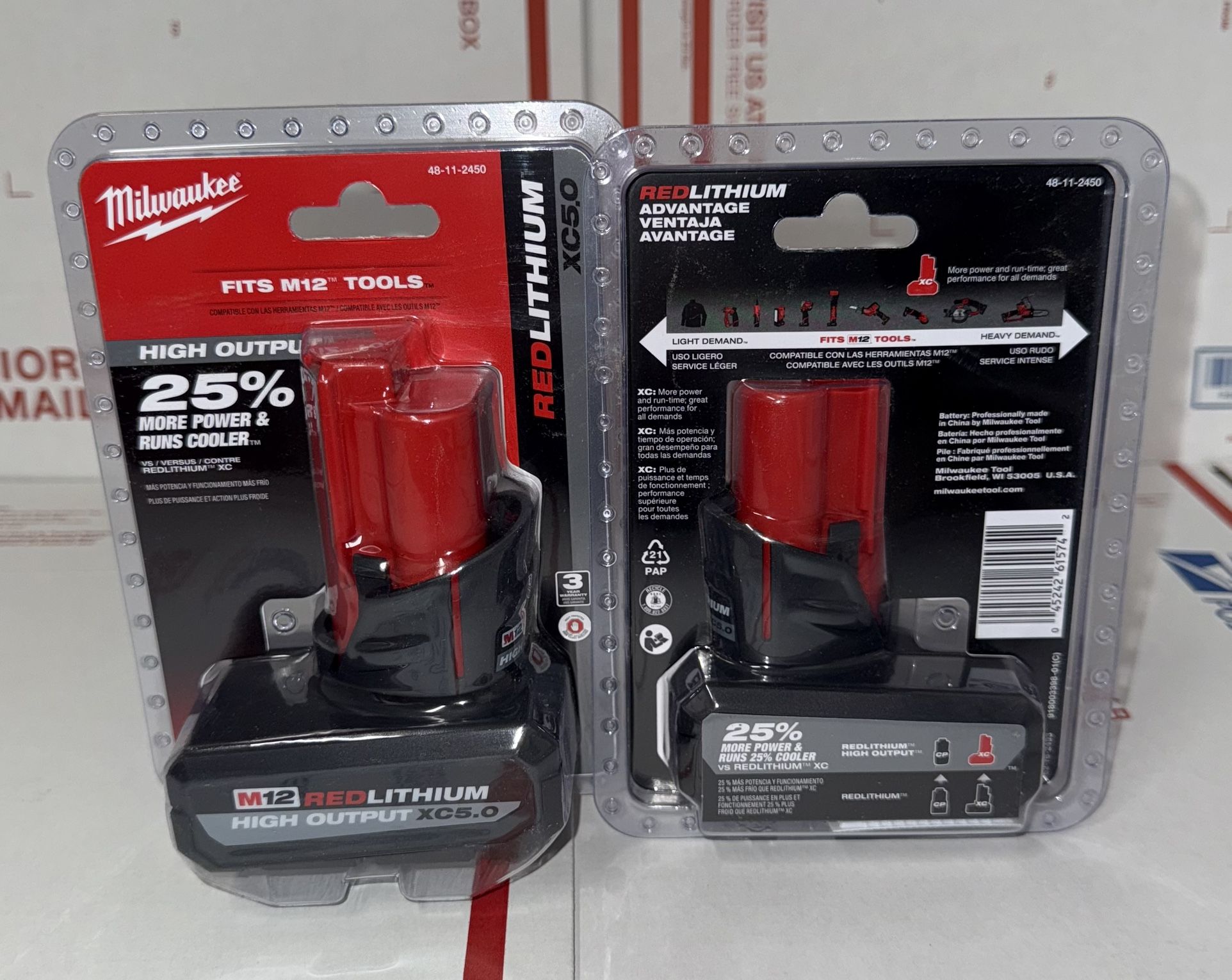 Milwaukee M12 5.0 High Output Battery. Model #48-11-2450. (1 Battery)