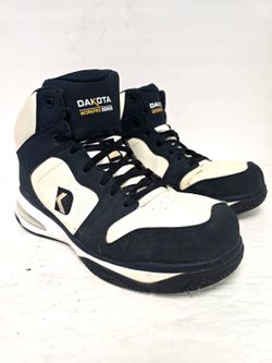 Dakota Men's 4001 6" Aluminum Toe Mid Cut Air Bag Safety Boot White Blue 10M