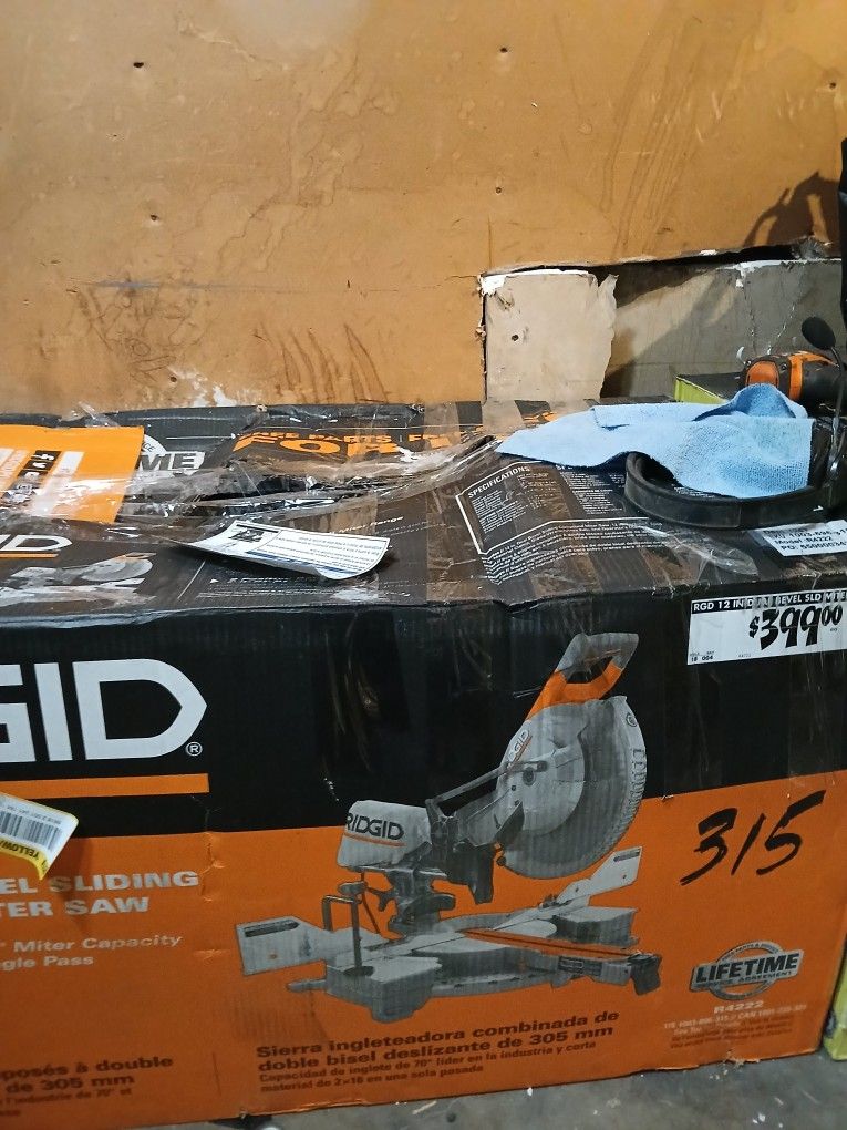 12 Inch Dual Bevel Sliding Compound Ridgid Miter Saw