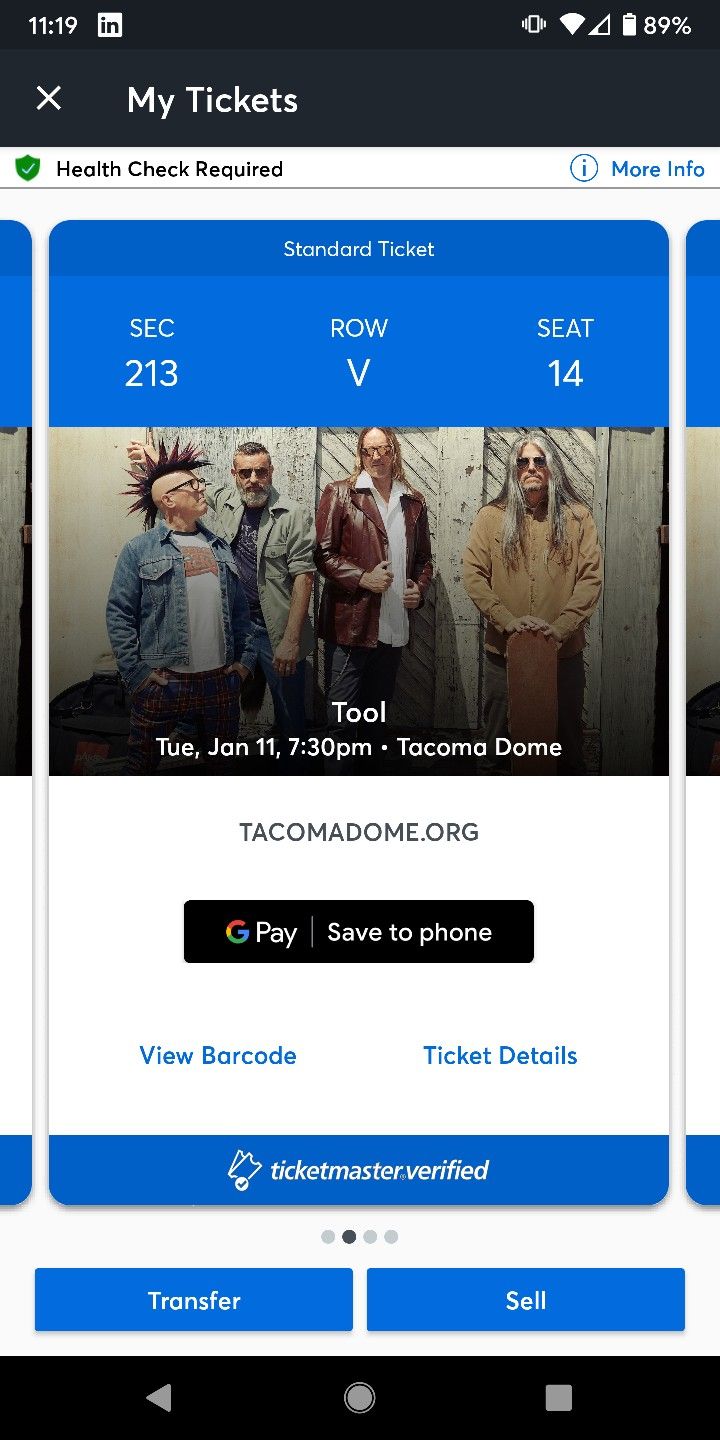 TOOL Ticket