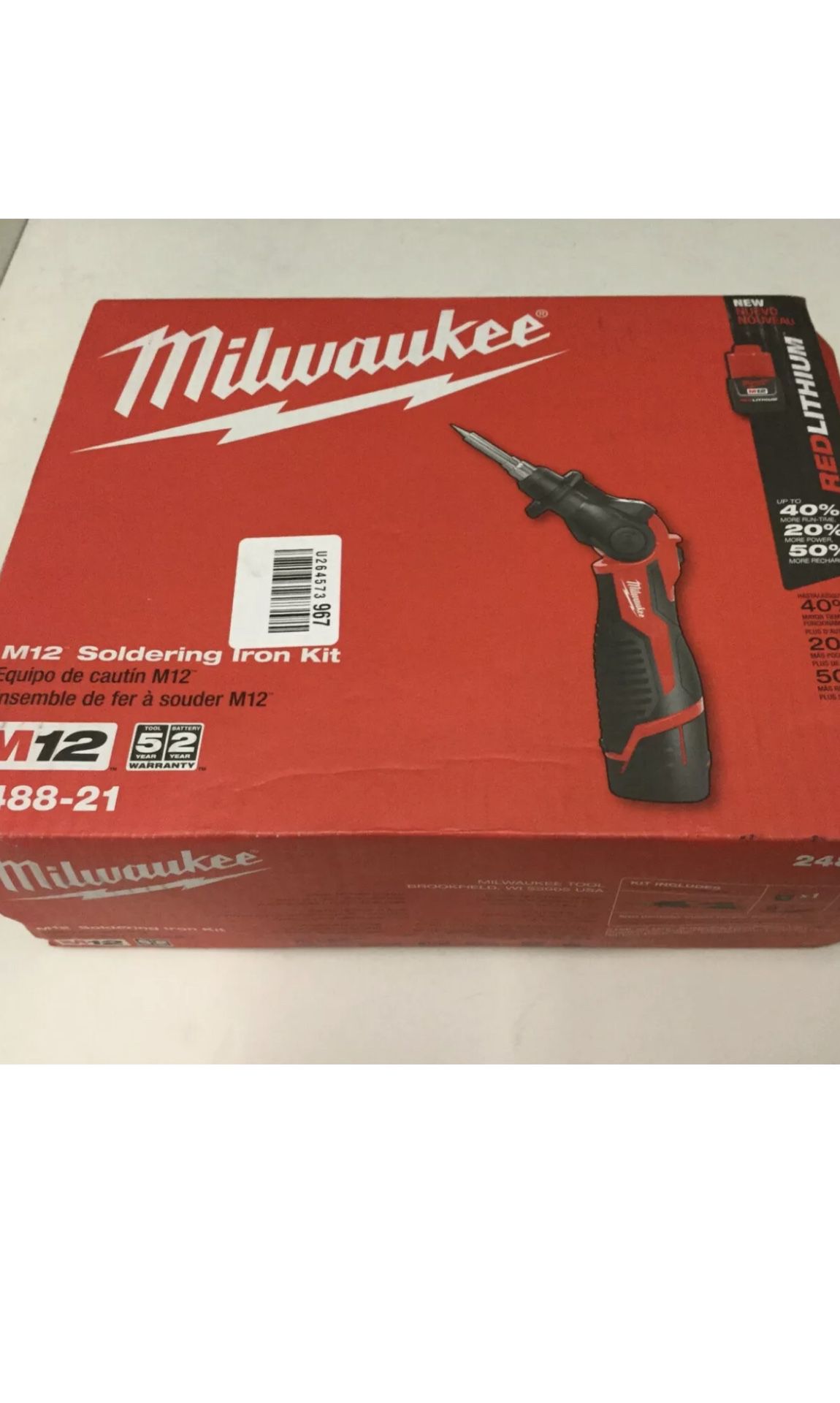 Milwaukee M12 Cordless Lithium-Ion Soldering Iron Kit. New In the Box 📦!