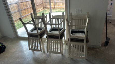 White Wood Dining Chairs Set of 6