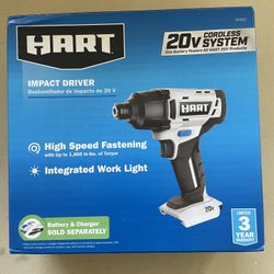Hart 20v Impact Driver Tool Only