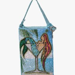 Bamboo Trading Company Mermaid Martini Crossbody Cellphone Purse 