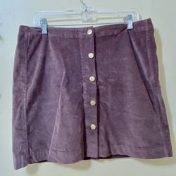 Toad&Co Brown Organic Cotton Corduroy Button Front A Line Mini Skirt Women's 12