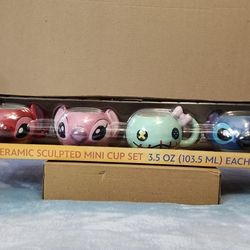 Disney Stitch Ceramic Mini Cup Set 💙🌺 ☕️