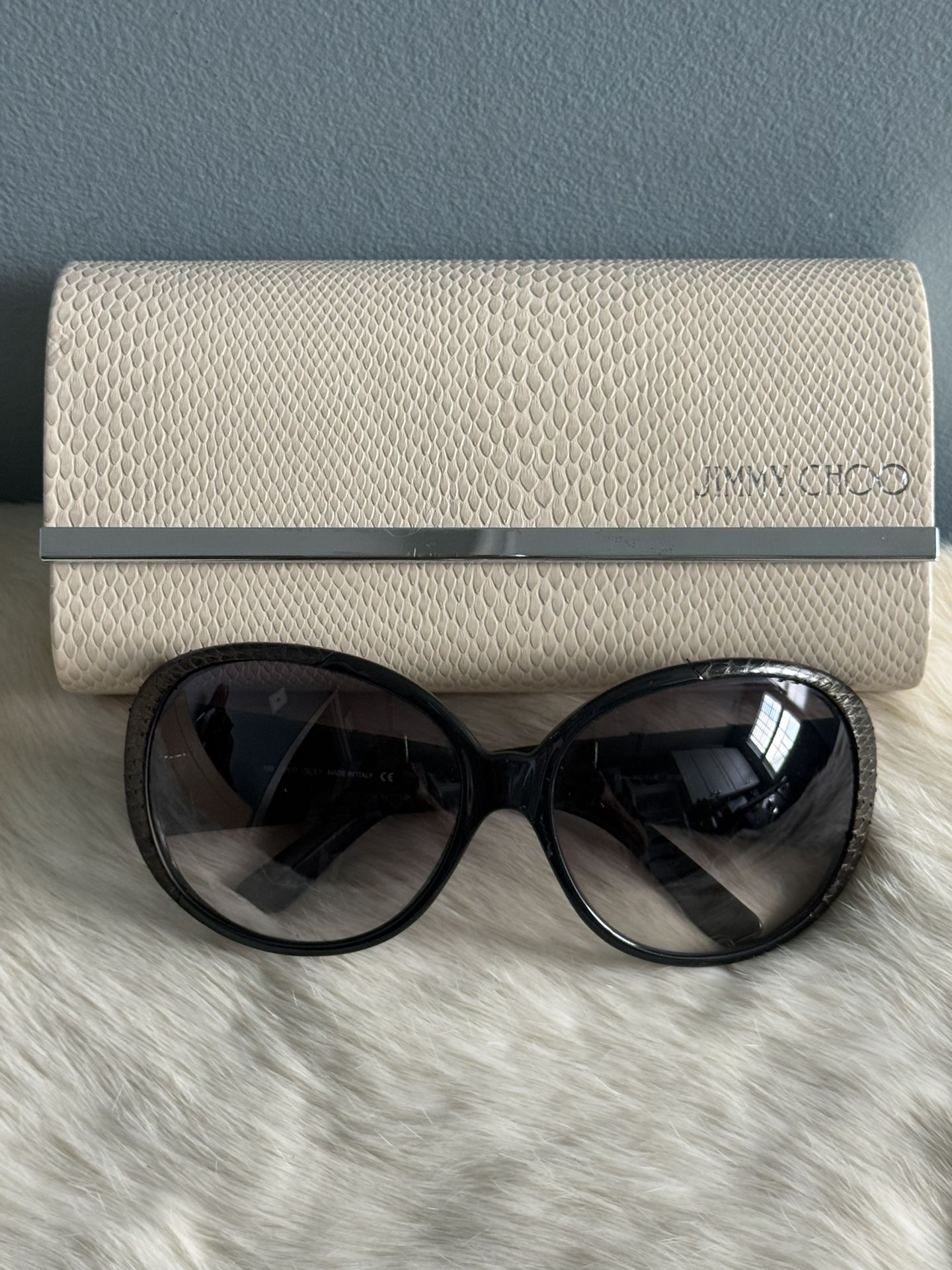 Jimmy Choo Mojo/S Snakeskin Oversized Sunglasses