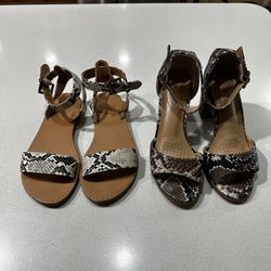 Shu Shop Snakeskin Heels And Flats Set Sz 5.5