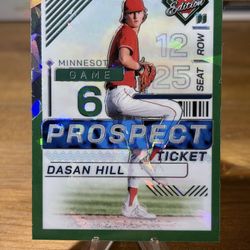 #53 Dasan Hill 2024 Panini Prospect Edition - Green Ice Holo #/99