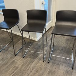 Dark brown counter chair (set of 3)