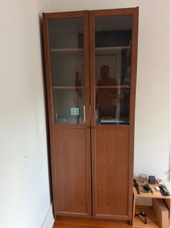 IKEA Bookcase (Billy/Oxberg) with glass doors