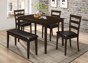 New 5 PC dinning set with table 3 chairs and bench