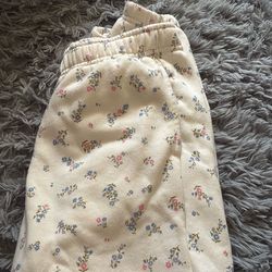 White flower sweatpants