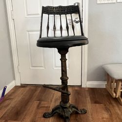 Antique Vintage Cast Iron Bar Stools Heavy