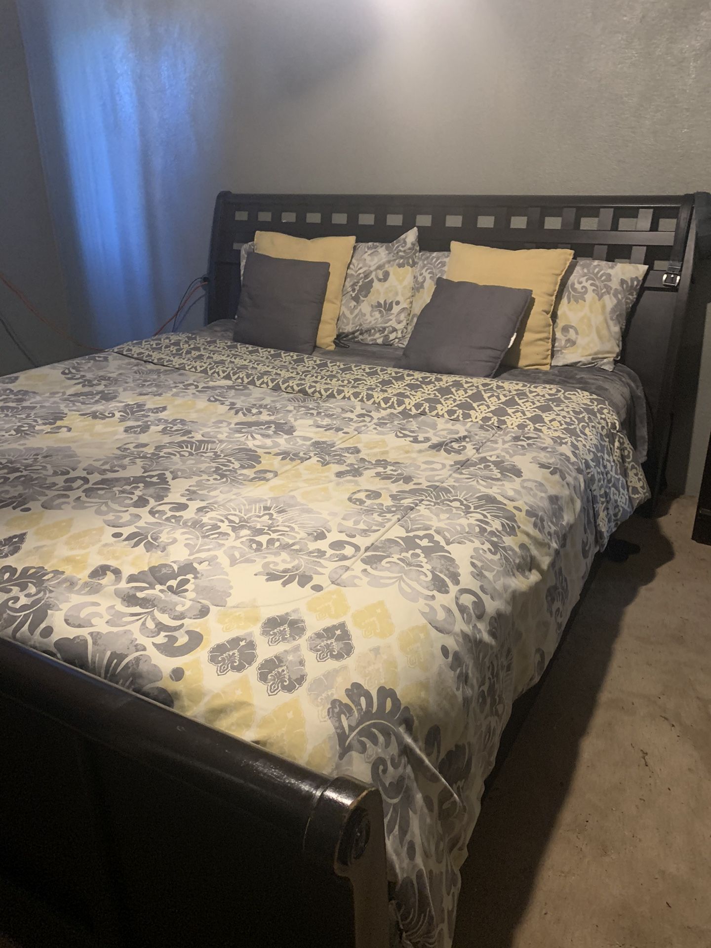 Cal king bed with mattress set