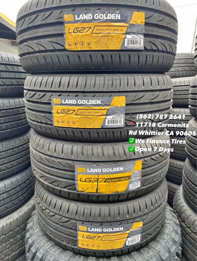 225/50ZR17 Land Golden Set of Tires Installed and Balanced Set de Llantas Nuevas Instaladas y Balanceadas