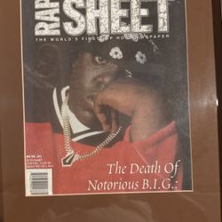 THE DEATH OF BIGGIE SMALLS RAP SHEET FRAMED