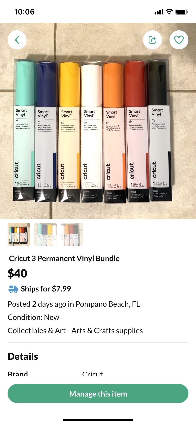 Cricut 3 Permanent Vinyl Bundle Other - Art & Craft supplies