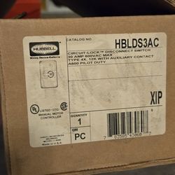 Circuit Lock Disconnect Switch 30 AMP 600VAC MAC Type 4C 12K With Auxiliary Contact A600 Piltot Duty