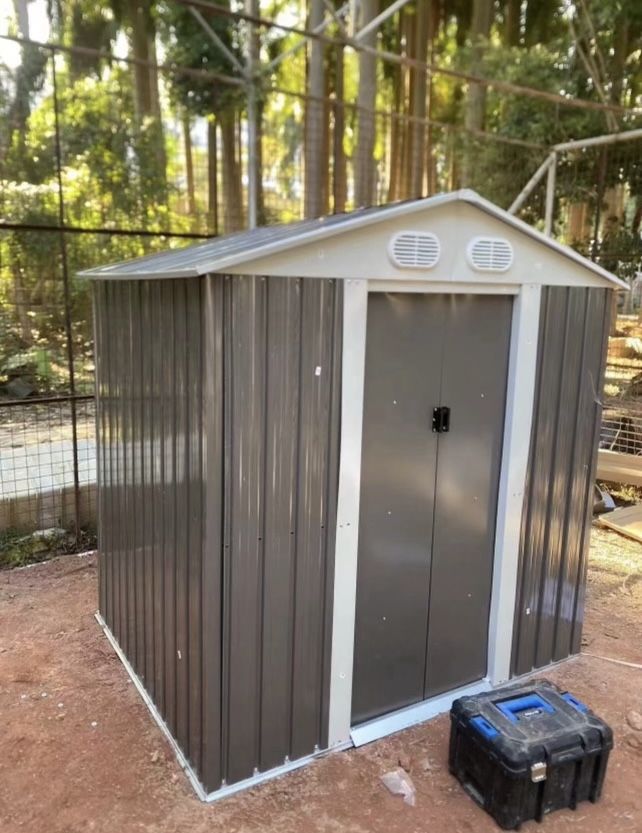 $250!!! Metal L 4’x W 6.5’ x H 6’ Storage Shed Yard Lawn Garden tools 4x6 storage