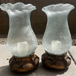 Set Of Lantern Glass Candle Holders