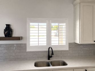 Moisture Resistant Poly Shutters, Kitchens and Baths, Custom, Installed - 909-681-7003