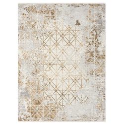 8’x10’ Brand New Modern Gold Cream Rug 
