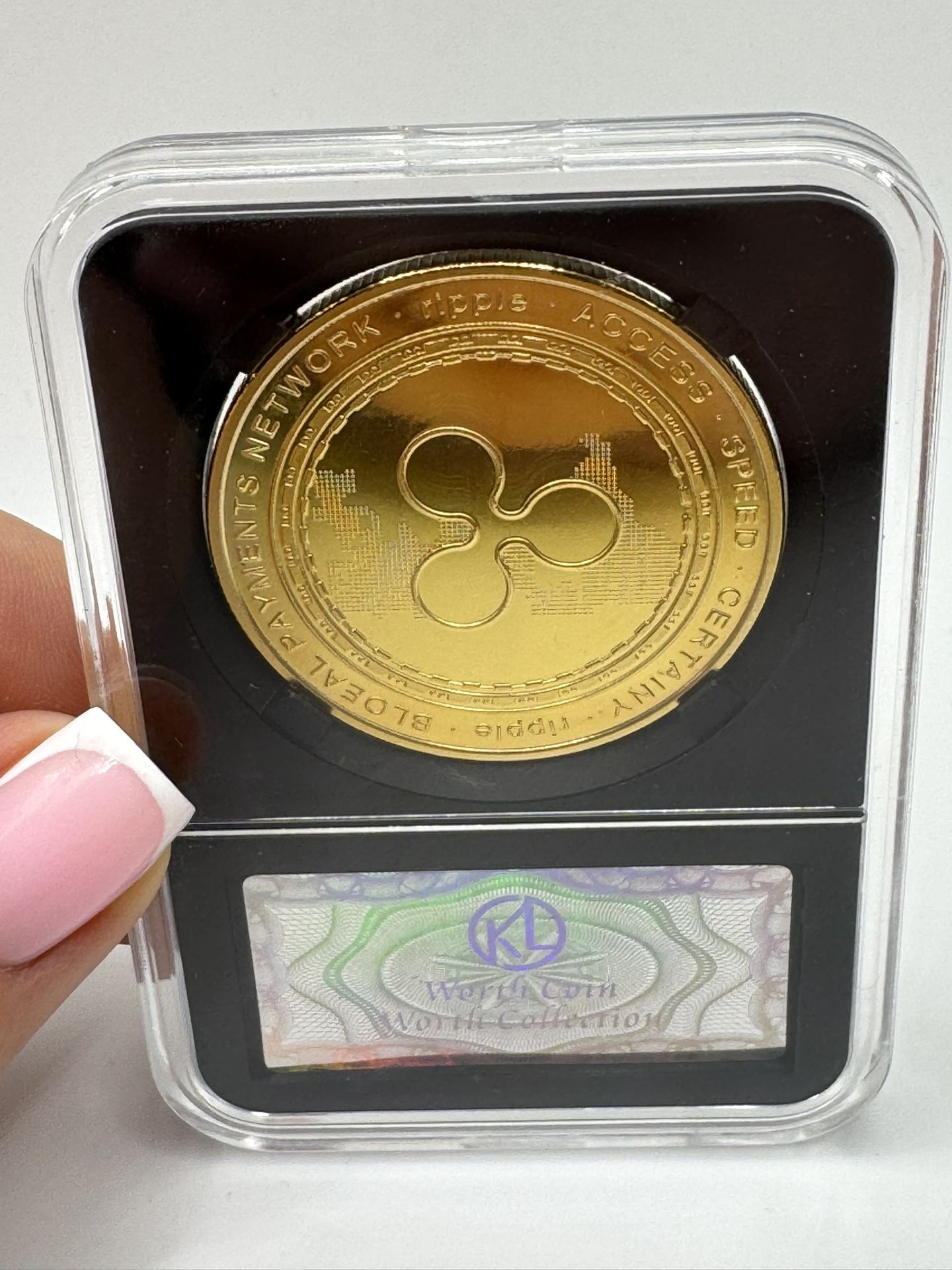 4 Pcs XRP Physical Coin In Plastic Protective Case