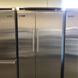 Viking 48”Wide Built In Stainless Steel Refrigerator Side By Side 