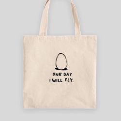 Funny Beige Canvas Tote Bag 
