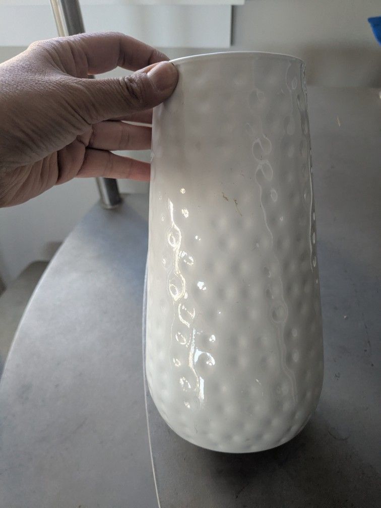 White Metal Flower Vase