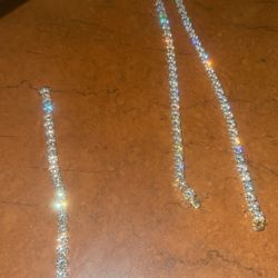 8mm Moissanite Tennis Chain and Bracelet