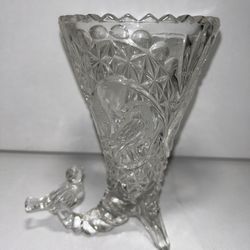 Vintage Horns Of Plenty Crystal Vase