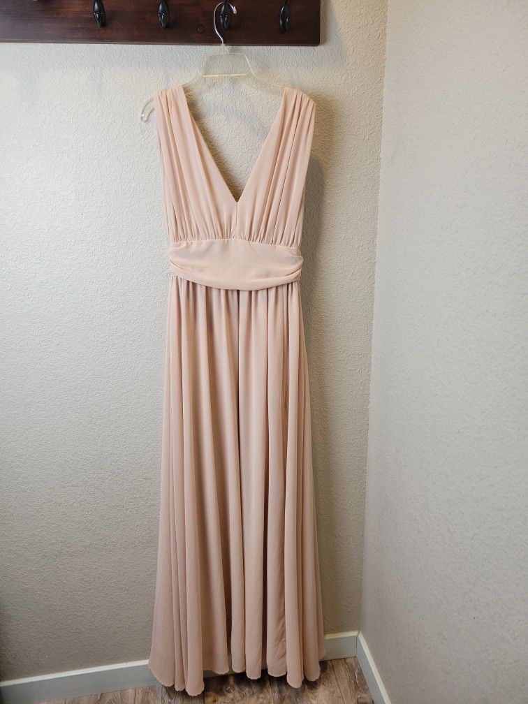 Lulu's Women's Heavenly Hues Blush Maxi Dress With Slit