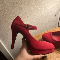 Red Sued Heels 